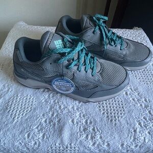 Columbia Gray Shoes with Teal Accents